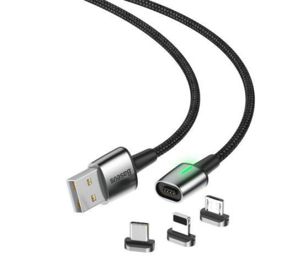 Baseus Kabel magnetyczny USB - microUSB/USB-C/Lightning Baseus Zinc - 1379606 - zdjęcie